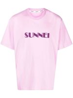 Sunnei t-shirt en coton à logo brodé - Rose