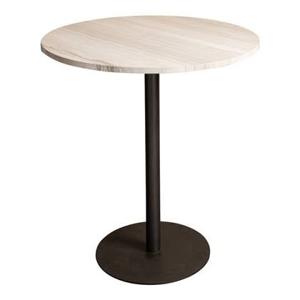 PTMD Plaza Bistrotable Round White Marble Taupe Base