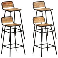 Barstoelen 4 st massief mangohout