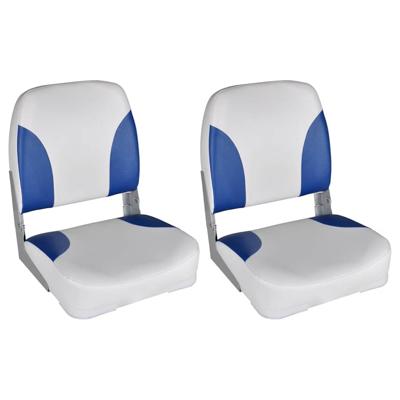 Bootstoelen 2 st inklapbare rugleuning 41x36x48 cm blauw wit