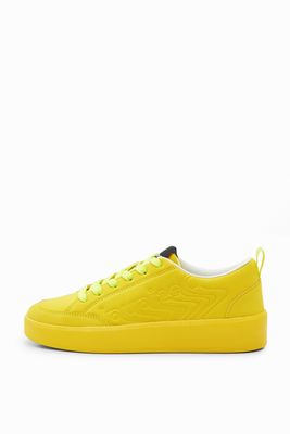 Sneakers met plateauzool en logo - YELLOW - 41