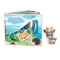 Small Foot Houten Prentenboek Bos met 2 Speelfiguren - thumbnail