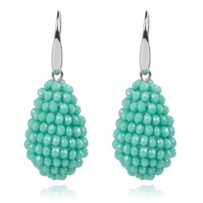 Cilla Jewels Druppel oorhangers Kristal Turquoise