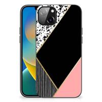 iPhone 14 Plus Backcover Zwart Roze Vormen