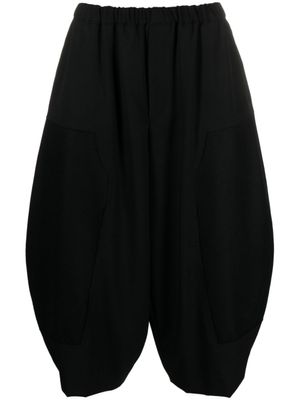 Black Comme Des Garçons pantalon court à taille élastiquée - Noir