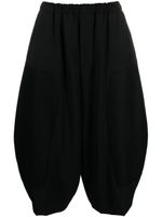 Black Comme Des Garçons pantalon court à taille élastiquée - Noir