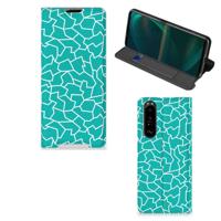 Sony Xperia 5 III | Bookcase | Cracks Blue
