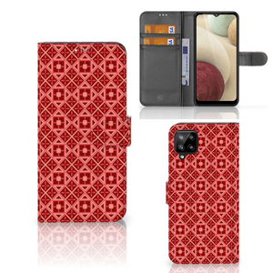 Samsung Galaxy A12 Telefoon Hoesje Batik Rood