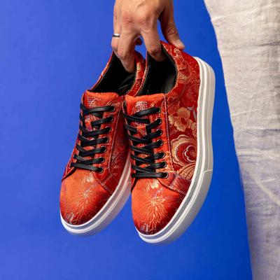 Red Shadow Sneakers Lureaux - Handgemaakte Nette Schoenen Voor Heren