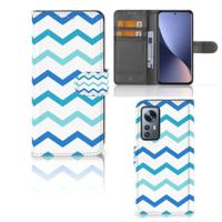 Xiaomi 12 | 12X | Telefoon Hoesje | Zigzag Blauw