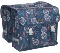 Dubbele fietstas New Looxs Fiori Double - Zarah blauw