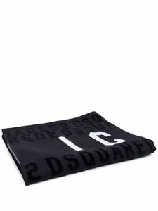 DSQUARED2 serviette de bain à logo imprimé - Noir