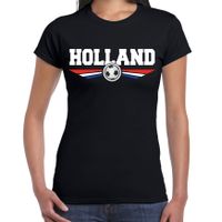 Holland landen / voetbal shirt met wapen in de kleuren van de Nederlandse vlag zwart voor dames 2XL  -