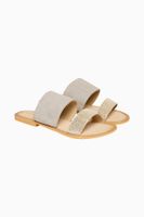 Cream Dame Leren sandaal - Zand