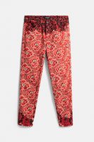 Skinny broek met bloemen - RED - 40