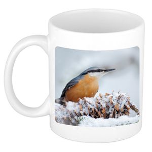 Dieren foto mok boomklever vogel - vogels beker wit 300 ml