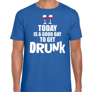 Blauw fun t-shirt good day to get drunk voor heren