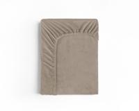 Sleeptime Velvet hoeslaken Taupe/Grijs 140 x 200