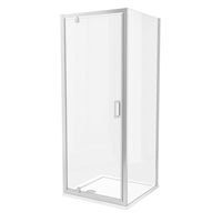 Luca Varess Vidor douchecabine met draaideur en vaste zijwand 80 x 80 cm helder glas glans chroom profiel