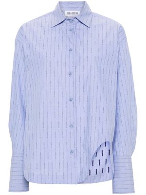 The Attico chemise Eliza en coton à rayures - Bleu