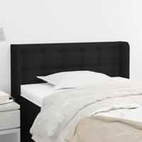 Hoofdbord met randen 93x16x78/88 cm stof zwart