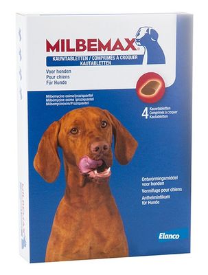 Milbemax kauwtabletten hond vanaf 5 kg 4 tabletten