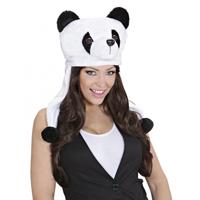 Panda muts - volwassenen - polyester/fleece - 59 cm - dierenmuts