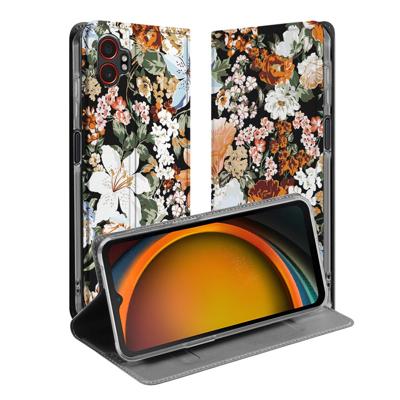 Samsung Galaxy Xcover 7 Pro Smart Cover Hoesje Dark Flowers