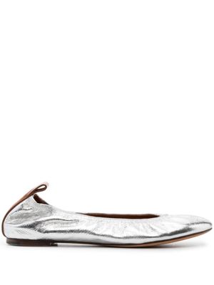 Lanvin ballerines en cuir métallisé - Argent