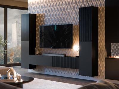 Tv-meubel set MICKA II 6 deuren zwart