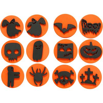 Creativ Company Foam stempels, halloween, d 7,5 cm, dikte 2,5 cm, 6 stuk/ 1 doos