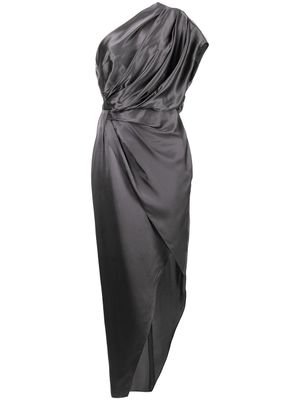 Michelle Mason robe asymétrique à dos ouvert - Argent