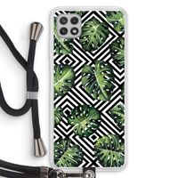 Geometrische jungle: Samsung Galaxy A22 4G Transparant Hoesje met koord