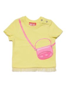 Diesel Kids t-shirt à imprimé trompe l'œil - Jaune