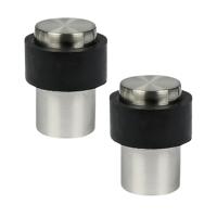 Benson Deurstopper - 2x - zilverkleurig - met schroef montage - H4 x D3 cm - deurbuffer Benson Deurstopper - 2x - zilverkleurig - met schroef montage - H4 x D3 cm - deurbuffer