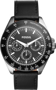 Horlogeband Fossil BQ2293 Leder Zwart 22mm