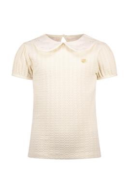 Le Chic Zomer top gebreid meisjes Off wit - parels - Narly