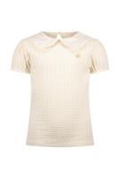 Le Chic Zomer top gebreid meisjes Off wit - parels - Narly