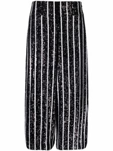 Balmain pantalon ample à sequins brodés - Noir