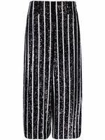 Balmain pantalon ample à sequins brodés - Noir