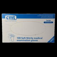 Onderzoekshandschoen nitriel wit poedervrij maat L 100 Stuks