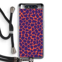 Purple Giraffe: Samsung Galaxy A80 Transparant Hoesje met koord Purple Giraffe: Samsung Galaxy A80 Transparant Hoesje met koord