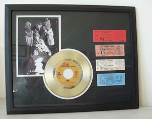 Gouden plaat Jimi Hendrix + 4 tickets