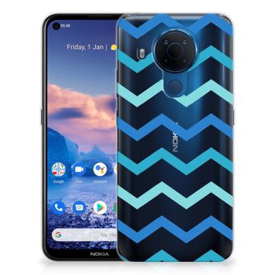 Nokia 5.4 | TPU bumper | Zigzag Blauw
