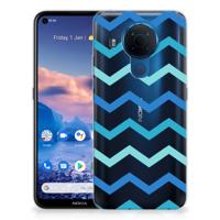 Nokia 5.4 | TPU bumper | Zigzag Blauw