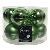 20x stuks glazen kerstballen groen 6 cm mat/glans