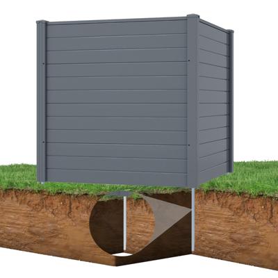 2 Tuinpanelen 123 x 123 cm PVC-hekwerk Met 3 Gegalvaniseerde Metalen Grondankers