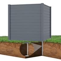 2 Tuinpanelen 123 x 123 cm PVC-hekwerk Met 3 Gegalvaniseerde Metalen Grondankers