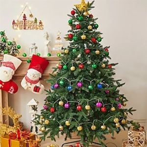 1,5 m lichtslingers 10 leds vergulde ronde bal lichtsnaar kerst glanzende lichtslinger kerst kleurrijk ster ballicht voor vakantiefeest kerstboom decor Lightinthebox