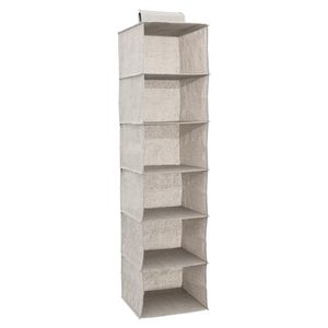 Kast organizer - hangend - 6 vakken - 30 x 30 x 120 cm - beige